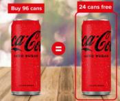 Coca Cola Zero Promo: 96 + 24 gratuit